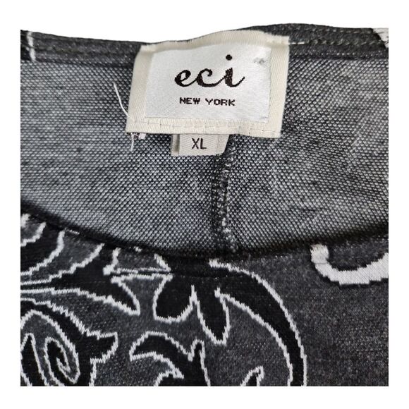 ECI Gray Handkerchief Hem Peplum Knit Top Size XL - Picture 3 of 4